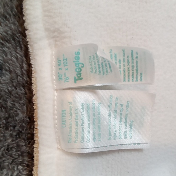 Taggies Baby Blanket Brown Tan Stripe Lion Frog Security Lovey Ribbons - Picture 5 of 8